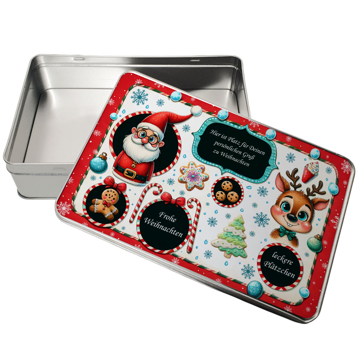Plätzchen Dose Weihnachten mit eigenem Grußtext
