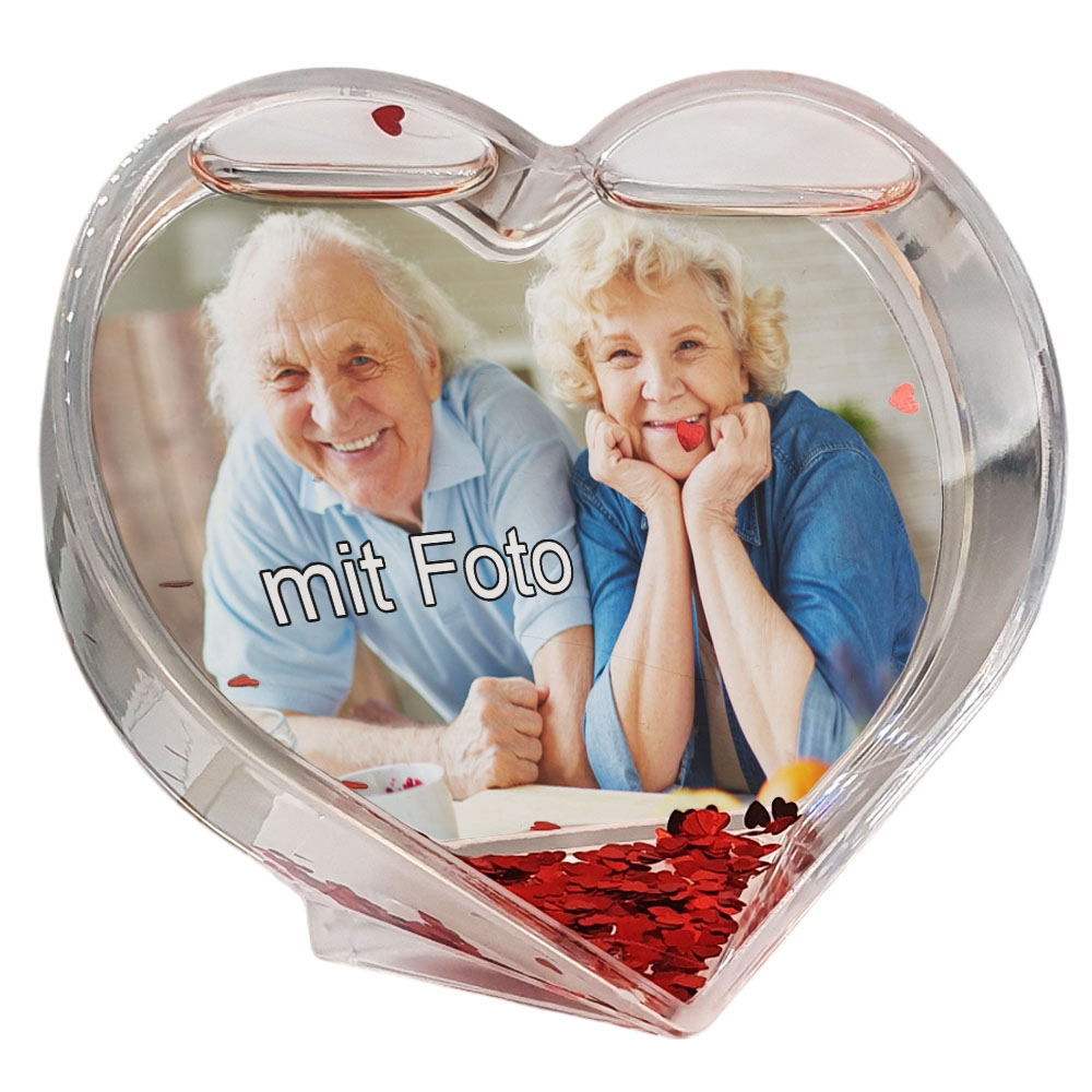 Herz Schneekugel mit Foto
