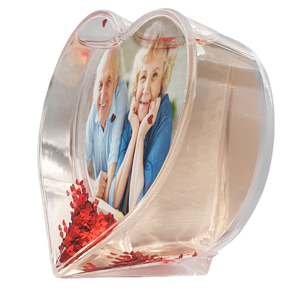 Herz Schneekugel mit Foto – Bild 3