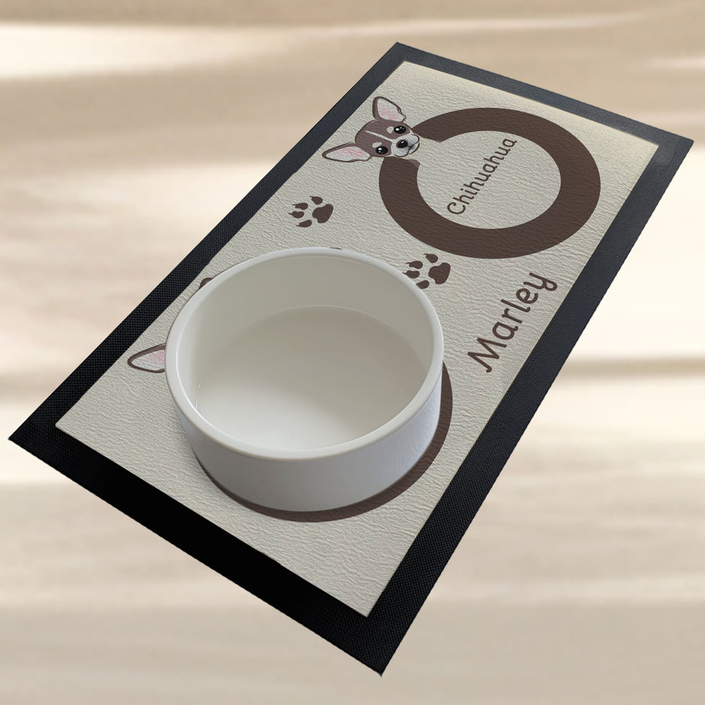 Napfunterlage - Hier speist ein Chihuahua - mit Name – Bild 4