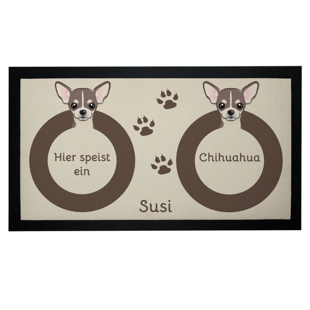 Napfunterlage - Hier speist ein Chihuahua - mit Name – Bild 2