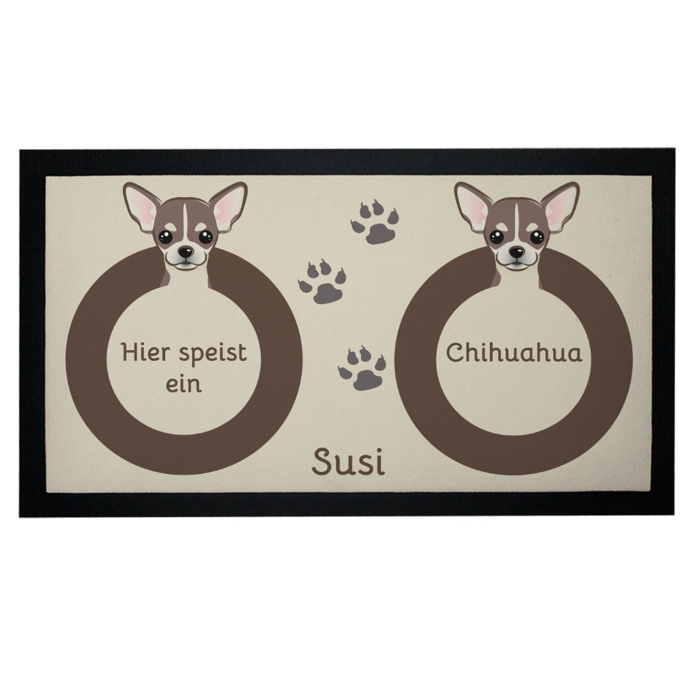 Napfunterlage - Hier speist ein Chihuahua - mit Name – Bild 3