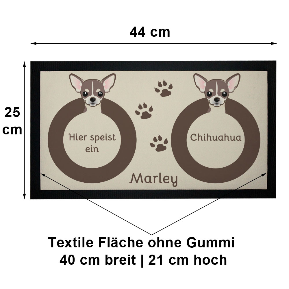 Napfunterlage - Hier speist ein Chihuahua - mit Name – Bild 5